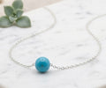 925 Sterling Silver Single Turquoise Stone Necklace