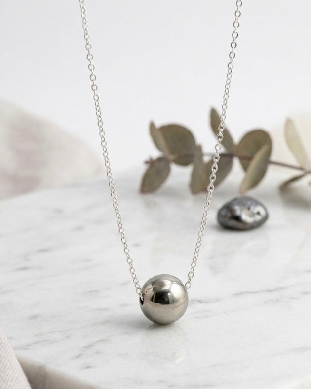 Natural Pyrite Gemstone Necklace | 925 Sterling Silver Chain | Minimalist Jewelry