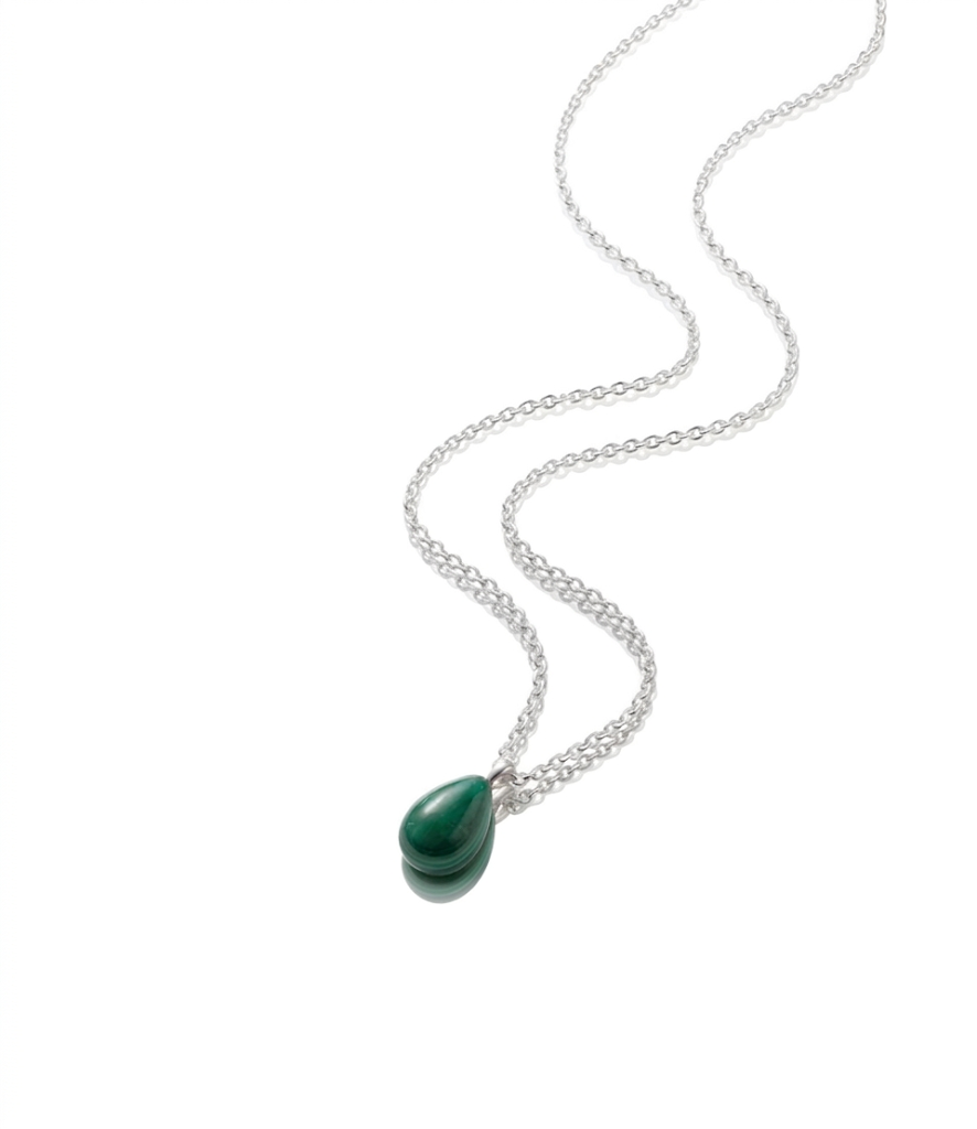 925 Sterling Silver Green Onyx Teardrop Necklace for Women | Arts on Way